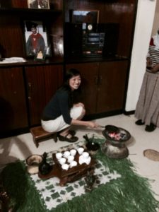 Dr. Sonya Haw performing a traditional coffee ceremony